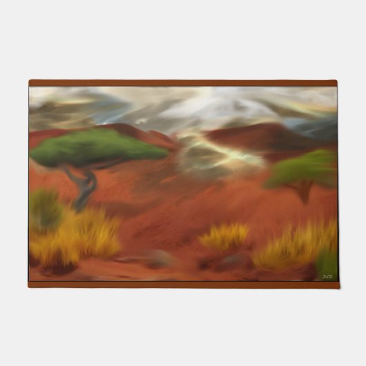 Australian Outback Dawn Abstracte Art Deurmat (Voorkant)