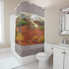 Australian Outback Dawn Abstracte Art Douchegordijn