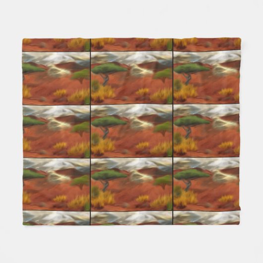 Australian Outback Dawn Abstracte Art Fleece Deken (Voorkant (Horizontaal))