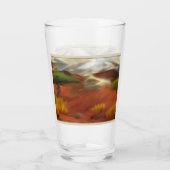 Australian Outback Dawn Abstracte Art Glas (Achterkant)