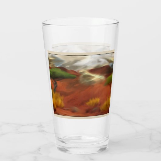 Australian Outback Dawn Abstracte Art Glas (Achterkant)