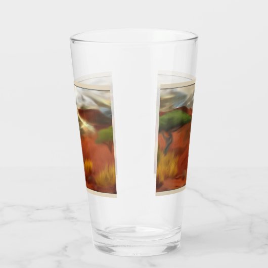 Australian Outback Dawn Abstracte Art Glas (Rechts)