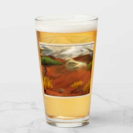 Australian Outback Dawn Abstracte Art Glas (Voorkant gevuld)