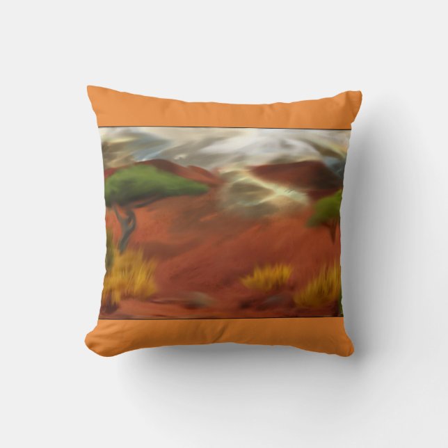Australian Outback Dawn Abstracte Art Kussen (Voorkant)