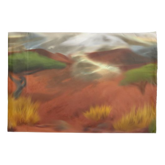 Australian Outback Dawn Abstracte Art Kussensloop (Achterkant)