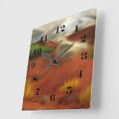 Australian Outback Dawn Abstracte Art Vierkante Klok (Hoek)