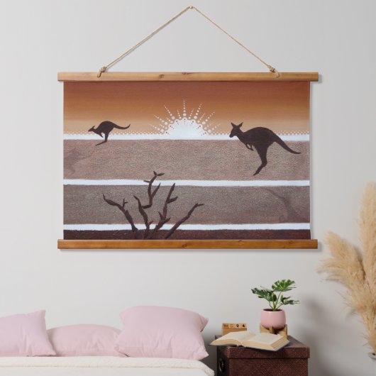 Australian Outback Kangaroo Tapestry Hangend Wandkleed (Slaapkamer)