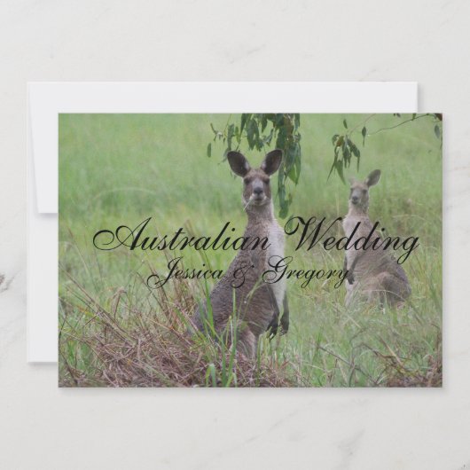 Australian Outback Kangaroos Wedding Invitations Kaart (Voorkant)