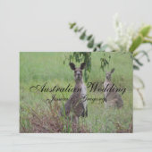 Australian Outback Kangaroos Wedding Invitations Kaart (Staand voorkant)