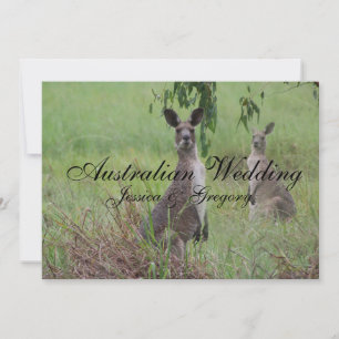 Australian Outback Kangaroos Wedding Invitations Kaart