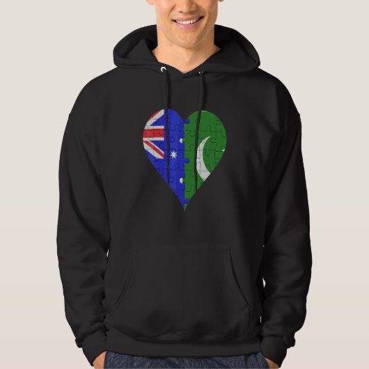 Australian Pakistani Flag Heart Hoodie (Voorkant)
