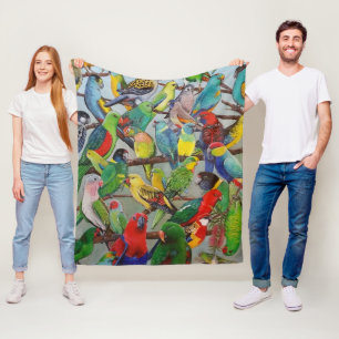 Australian Parakeets Fleece Blanket Deken