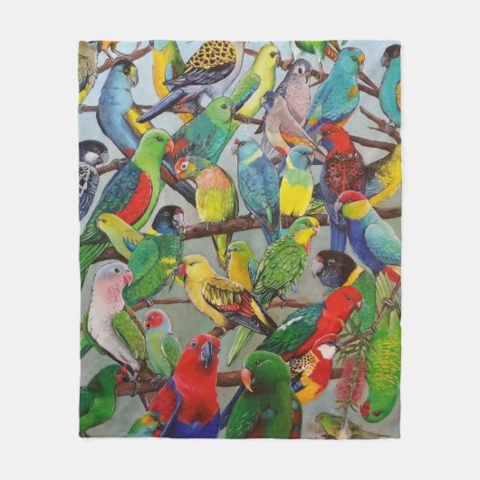 Australian Parakeets Fleece Blanket Deken (Voorkant)
