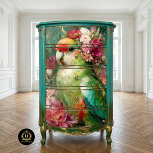 Australian Parrot Native Floral Crown Decoupage Tissuepapier