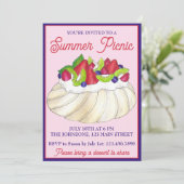 Australian Pavlova Fruit Meringue Dessert Food Kaart (Staand voorkant)