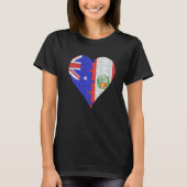 Australian Peruvian Flag Heart T-shirt (Voorkant)