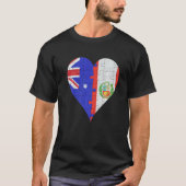 Australian Peruvian Flag Heart T-shirt (Voorkant)
