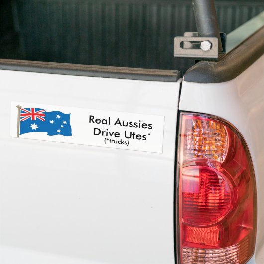 Australian - Real Aussies Drive Utes - versie VS Bumpersticker (Op Truck)
