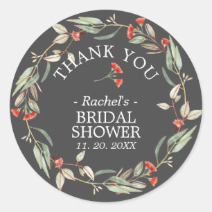 Australian Red Floral Hartelijk dank voor Vrijgeze Ronde Sticker