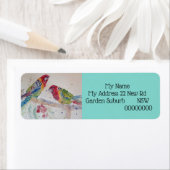 Australian Red Rosella Parrot Bird Waterverf Ret Etiket (Insitu)