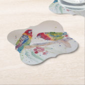 Australian Red Rosella Parrot Waterverf art Kartonnen Onderzetters (Gekanteld)