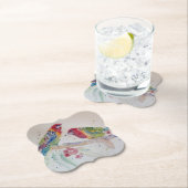 Australian Red Rosella Parrot Waterverf art Kartonnen Onderzetters (Insitu)