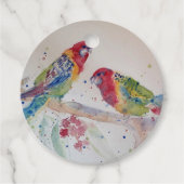 Australian Rosella Parrot Waterverf art Bedankjes Labels (Voorkant)