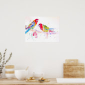 Australian Rosella Parrot Waterverf art Poster (Keuken)