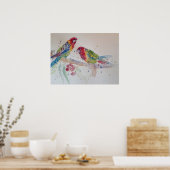 Australian Rosella Parrot Waterverf art Poster (Keuken)