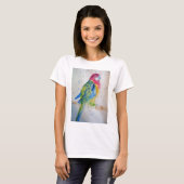 Australian Rosella Parrot Waterverf art T Shirt (Voorkant volledig)