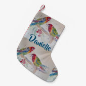 Australian Rosella Parrot Waterverf Name Stocking Kleine Kerstsok (Voorkant (Hangend))