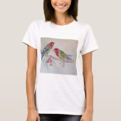 Australian Rosella Parrots Waterverf art T Shirt (Voorkant)