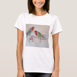 Australian Rosella Parrots Waterverf art T Shirt