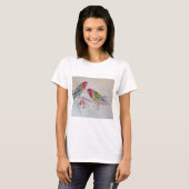 Australian Rosella Parrots Waterverf art T Shirt (Voorkant volledig)
