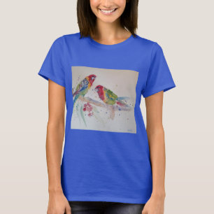 Australian Rosella Parrots Waterverf art T Shirt