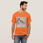 Australian Rosella Parrots Waterverf art T Shirt (Voorkant volledig)