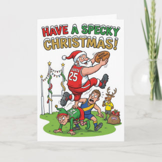 Australian Rules Football Kerstman – Specky Kerstm Kaart