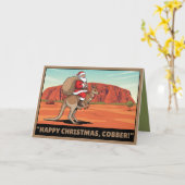 Australian Santa Christmas Kaart (Gele Bloem)