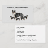 Australian Shephard Dog Breeder Visitekaartjes (Voorkant / Achterkant)