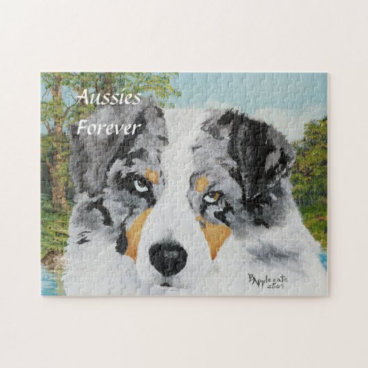 Australian Shepherd 10 x 14 Landscape Puzzle Legpuzzel (Horizontaal)