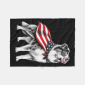 Australian Shepherd 4 juli Amerikaanse vlag Fleece Deken (Voorkant (Horizontaal))