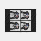 Australian Shepherd 4 juli Amerikaanse vlag Hond Fleece Deken (Voorkant (Horizontaal))