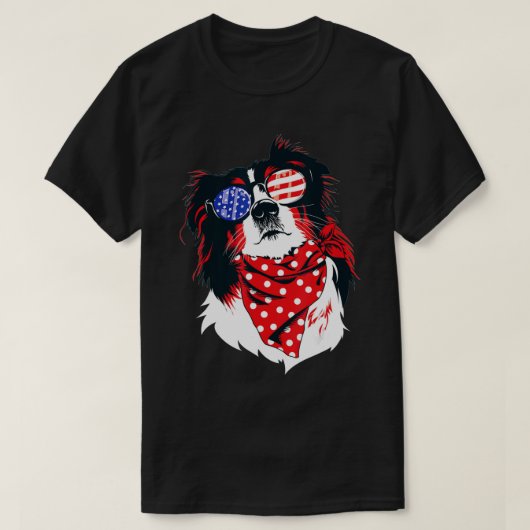 Australian Shepherd, 4 juli Aussie American F T-shirt (Design voorkant)