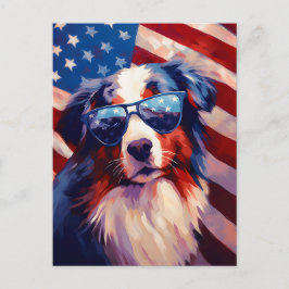 Australian Shepherd 4 juli Onafhankelijkheidsdag Briefkaart