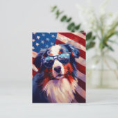 Australian Shepherd 4 juli Onafhankelijkheidsdag Briefkaart (Staand voorkant)