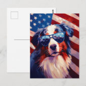 Australian Shepherd 4 juli Onafhankelijkheidsdag Briefkaart (Voorkant / Achterkant)