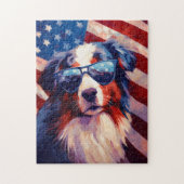 Australian Shepherd 4 juli Onafhankelijkheidsdag Legpuzzel (Verticaal)