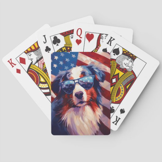 Australian Shepherd 4 juli Onafhankelijkheidsdag Pokerkaarten (Achterkant)