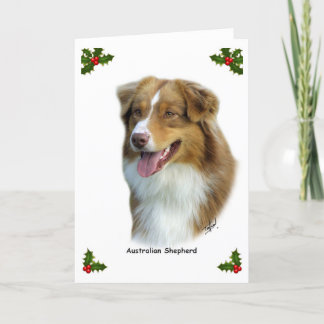 Australian Shepherd 9K4D-16 Feestdagen Kaart