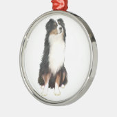 AUSTRALIAN SHEPHERD (A) - Driekleurig Metalen Ornament (Links)